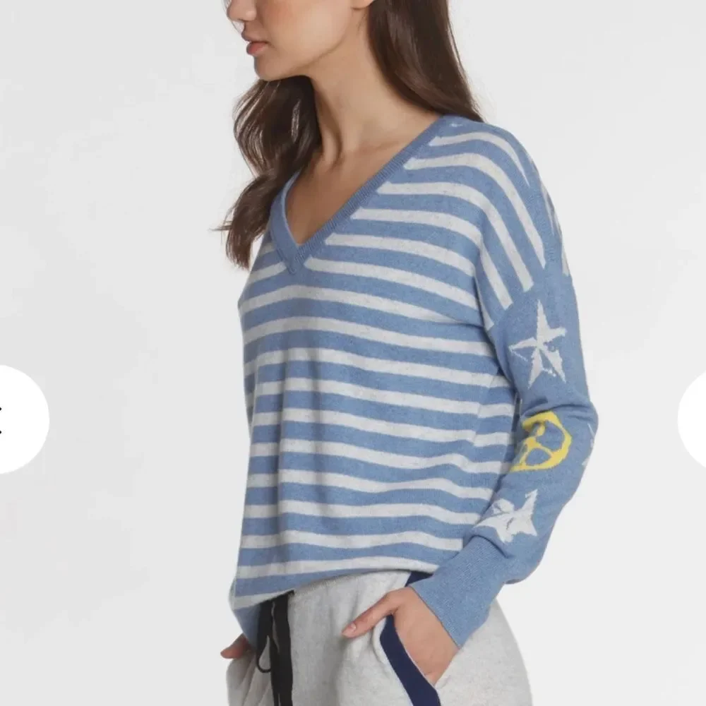LABEL+thread Women's Cashmere Prep Star Vee sweater size XS